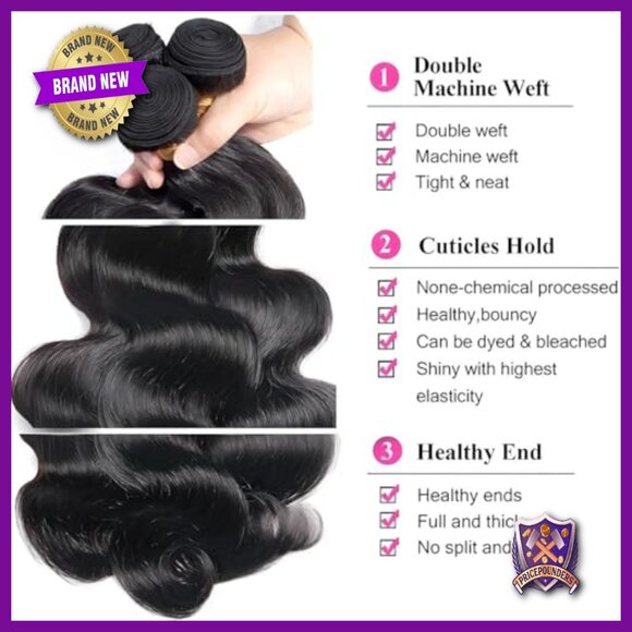 Brazilian Human Hair Bundles 12 14 16 Inch Body Wave Virgin Hair main image 4